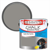 Denny's Chalk Paint For Walls Colour- Feather Stone Fog Grey - Matte Wipe-Clean Coverage