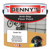 Denny's Floor Paint For Grip Coating Colour- Fender Tan - Anti-Slip Hardwearing Safe