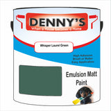 Denny's Emulsion Paint For Ceilings Colour- Whisper Laurel Green - Matte Low-Splatter Stain-Hide Bright