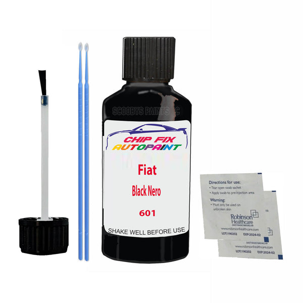 Fiat Black Nero Touch Up Paint Code 601 Scratch Repair Kit