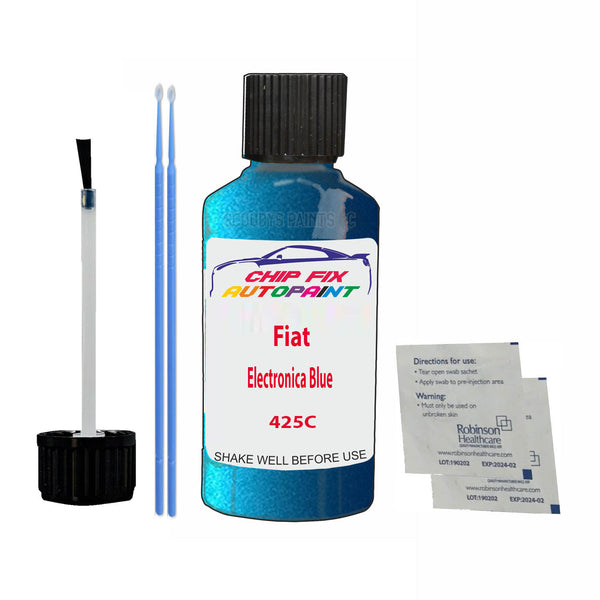 Fiat Electronica Blue Touch Up Paint Code 425C Scratch Repair Kit
