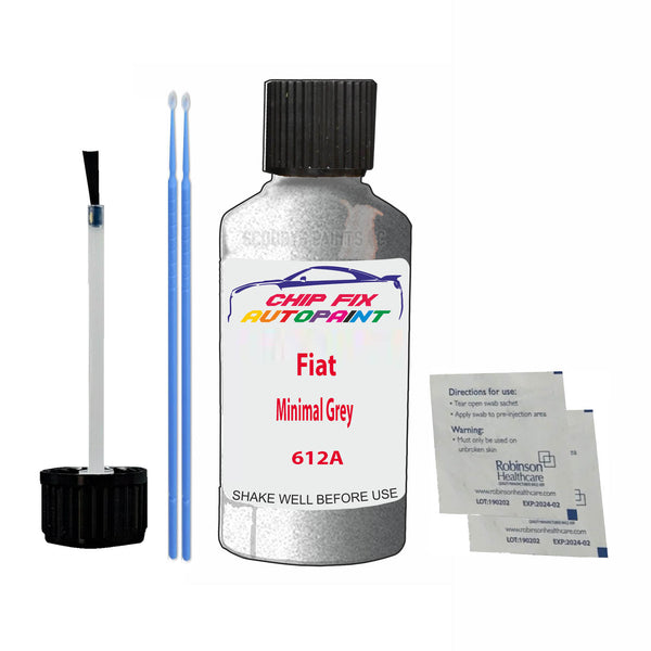 Fiat Minimal Grey Touch Up Paint Code 612A Scratch Repair Kit