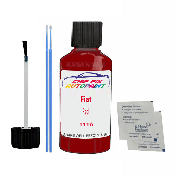 Fiat Red Touch Up Paint Code 111A Scratch Repair Kit