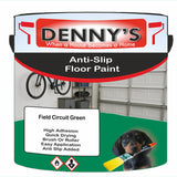 Denny's Floor Paint For Grip Coating Colour- Field Circuit Green - Anti-Slip Hardwearing Safe