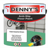 Denny's Floor Paint For Grip Coating Colour- Field Industrial Green - Anti-Slip Hardwearing Safe
