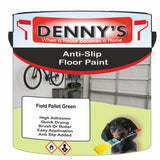 Denny's Floor Paint For Grip Coating Colour- Field Pallet Green - Anti-Slip Hardwearing Safe
