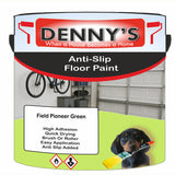 Denny's Floor Paint For Grip Coating Colour- Field Pioneer Green - Anti-Slip Hardwearing Safe