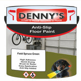 Denny's Floor Paint For Grip Coating Colour- Field Spruce Green - Anti-Slip Hardwearing Safe