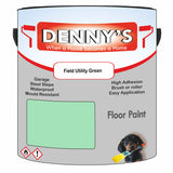 Denny's Floor Paint For Garages Colour- Field Utility Green - Oilproof Tyre-Tough Hardwearing
