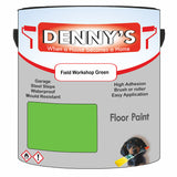 Denny's Floor Paint For Commercial Areas Colour- Field Workshop Green - High-Traffic Anti-Slip Hardwearing