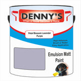 Denny's Emulsion Paint For Ceilings Colour- Petal Blossom Lavender Purple - Matte Low-Splatter Stain-Hide Bright