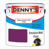 Denny's Emulsion Paint For Walls Colour- Mulberry Damson Petal Purple - Matte Wipe-Clean Durable Coverage