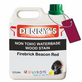 Denny's Stain Paint For Fences Colour- Firebrick Beacon Red - Weatherproof Uv-Safe Protect