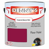 Denny's Floor Paint For Garages Colour- Firebrick Beacon Red - Oilproof Tyre-Tough Hardwearing