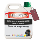 Denny's Stain Paint For Fences Colour- Firebrick Magnum Red - Weatherproof Uv-Safe Protect