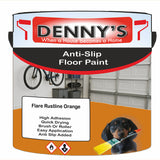 Denny's Floor Paint For Grip Coating Colour- Flare Rustline Orange - Anti-Slip Hardwearing Safe