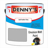 Denny's Emulsion Paint For Walls Colour- Soft Feather Grey - Matte Wipe-Clean Durable Coverage