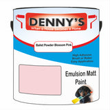 Denny's Emulsion Paint For Ceilings Colour- Ballet Powder Blossom Pink - Matte Low-Splatter Stain-Hide Bright