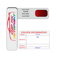 Paint Code Loacation Ford Lucid Red