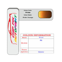 Paint Code Loacation Ford Pride Orange