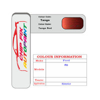 Paint Code Loacation Ford Tango Red