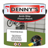 Denny's Floor Paint For Grip Coating Colour- Forest Drab Green - Anti-Slip Hardwearing Safe