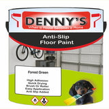 Denny's Floor Paint For Grip Coating Colour- Forest Green - Anti-Slip Hardwearing Safe