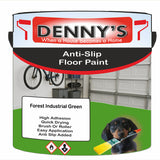 Denny's Floor Paint For Grip Coating Colour- Forest Industrial Green - Anti-Slip Hardwearing Safe