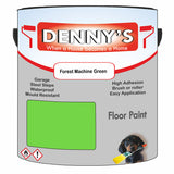 Denny's Floor Paint For Commercial Areas Colour- Forest Machine Green - High-Traffic Anti-Slip Hardwearing