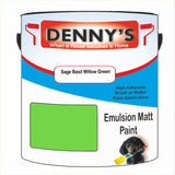 Denny's Emulsion Paint For Ceilings Colour- Sage Basil Willow Green - Matte Low-Splatter Stain-Hide Bright