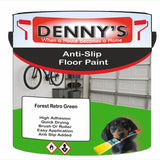 Denny's Floor Paint For Grip Coating Colour- Forest Retro Green - Anti-Slip Hardwearing Safe