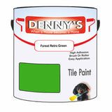 Denny's Tile Paint For Bathroom Tile Colour- Forest Retro Green - Moistureproof Easy-Clean Makeover