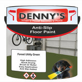 Denny's Floor Paint For Grip Coating Colour- Forest Utility Green - Anti-Slip Hardwearing Safe