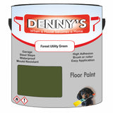 Denny's Floor Paint For Garages Colour- Forest Utility Green - Oilproof Tyre-Tough Hardwearing