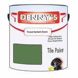 Denny's Tile Paint For Kitchen Tile Colour- Forest Verdant Green - Wipe-Clean Grease-Resistant Refresh