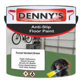 Denny's Floor Paint For Grip Coating Colour- Forest Verdant Green - Anti-Slip Hardwearing Safe