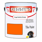Denny's Tile Paint For Kitchen Tile Colour- Forge Rustline Orange - Wipe-Clean Grease-Resistant Refresh