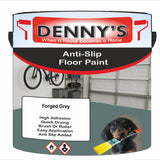 Denny's Floor Paint For Grip Coating Colour- Forged Grey - Anti-Slip Hardwearing Safe