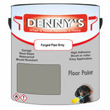 Denny's Floor Paint For Garages Colour- Forged Pipe Grey - Oilproof Tyre-Tough Hardwearing