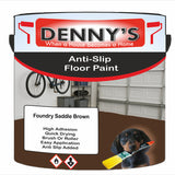 Denny's Floor Paint For Grip Coating Colour- Foundry Saddle Brown - Anti-Slip Hardwearing Safe