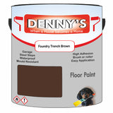Denny's Floor Paint For Commercial Areas Colour- Foundry Trench Brown - High-Traffic Anti-Slip Hardwearing