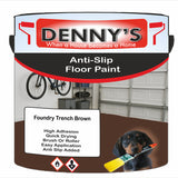 Denny's Floor Paint For Grip Coating Colour- Foundry Trench Brown - Anti-Slip Hardwearing Safe