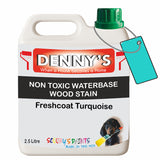 Denny's Stain Paint For Fences Colour- Freshcoat Turquoise - Weatherproof Uv-Safe Protect