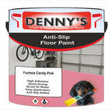 Denny's Floor Paint For Grip Coating Colour- Fuchsia Candy Pink - Anti-Slip Hardwearing Safe