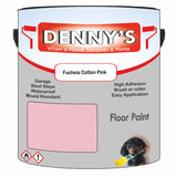 Denny's Floor Paint For Garages Colour- Fuchsia Cotton Pink - Oilproof Tyre-Tough Hardwearing
