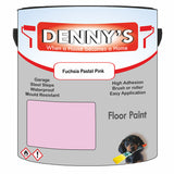 Denny's Floor Paint For Garages Colour- Fuchsia Pastel Pink - Oilproof Tyre-Tough Hardwearing