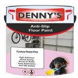 Denny's Floor Paint For Grip Coating Colour- Fuchsia Pastel Pink - Anti-Slip Hardwearing Safe