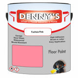 Denny's Floor Paint For Garages Colour- Fuchsia Pink - Oilproof Tyre-Tough Hardwearing
