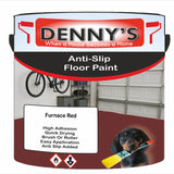 Denny's Floor Paint For Grip Coating Colour- Furnace Red - Anti-Slip Hardwearing Safe