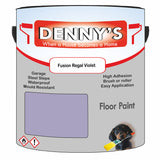 Denny's Floor Paint For Garages Colour- Fusion Regal Violet - Oilproof Tyre-Tough Hardwearing